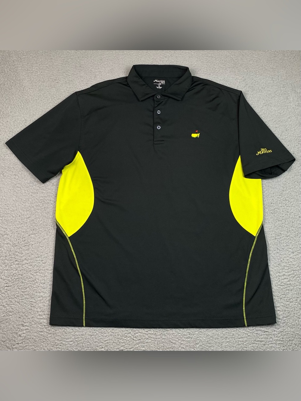 Masters Tech Golf Polo Shirt Mens Size XL Black Short Sleeve Performance Stretch